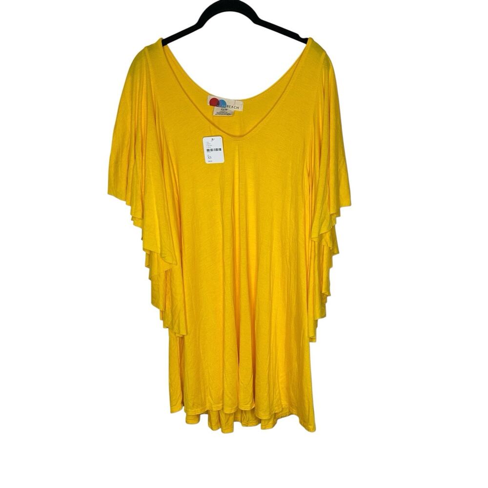 NWT‎ Free People Beach Womens Big Flutter Sleeve Top Shirt XS Oversized Cover Up